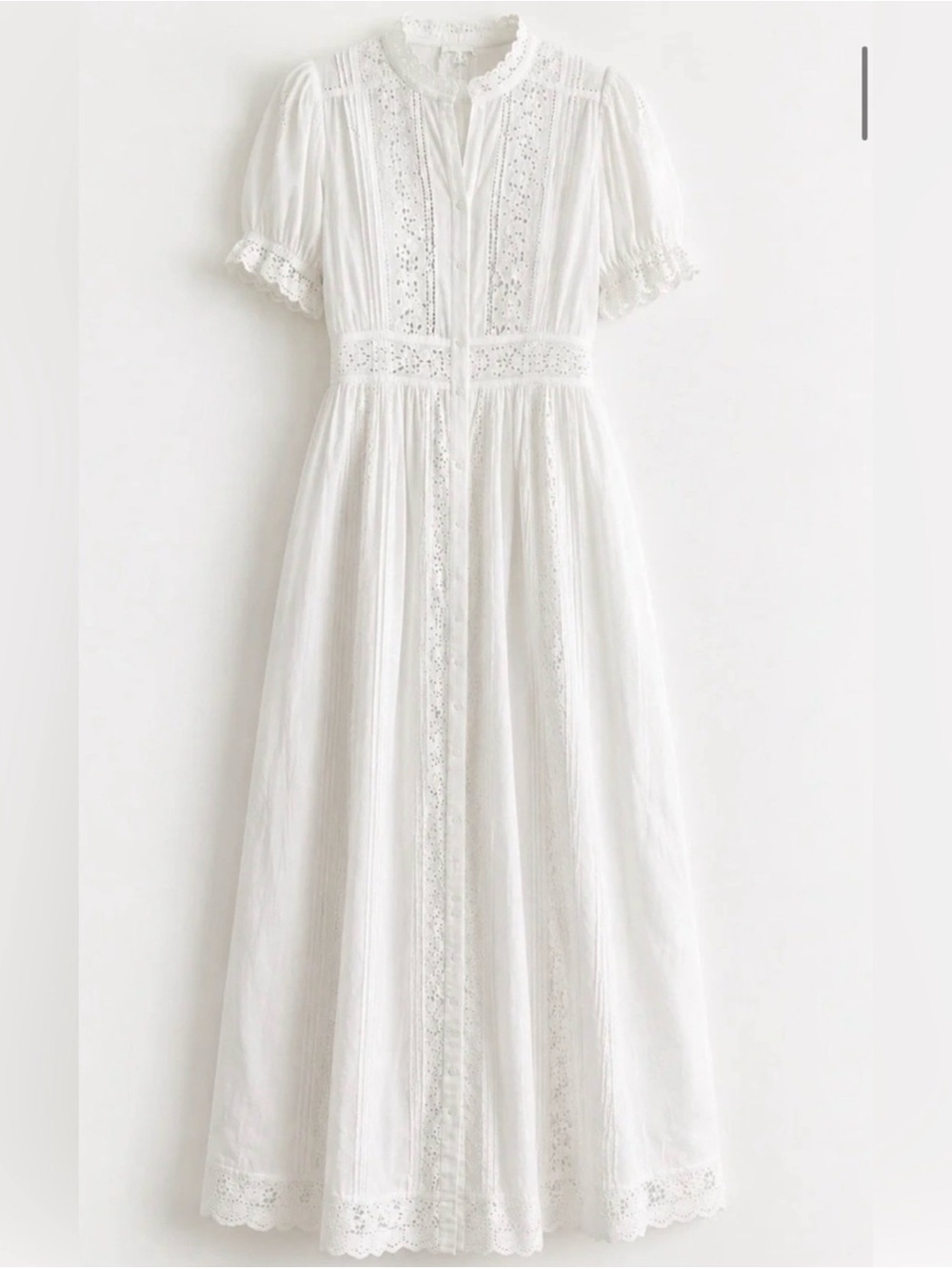 House of Harlow 1960 White Eyelet Lace Cotton Midi Dress XS - Picture 3 of 6